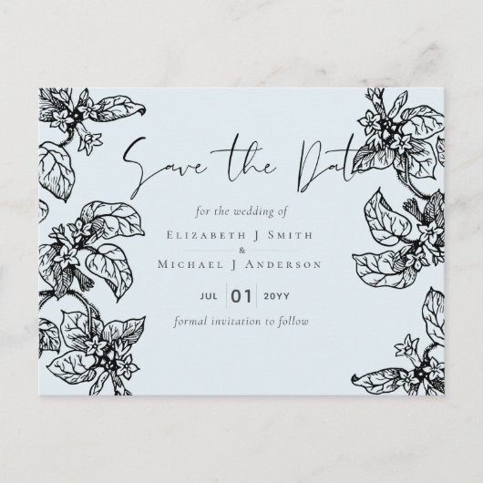 植物園の葉　予算　結婚式 ポストカード (正面)