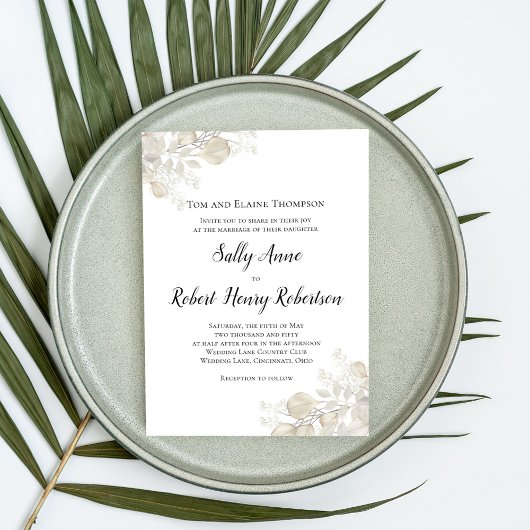 植物園エレガントセージ緑のスクリプト 招待状