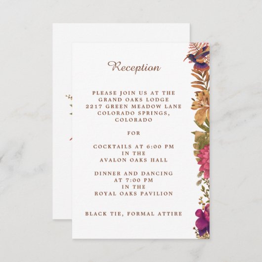 植物園エレガントフローラ結婚披露宴 エンクロージャーカード (正面/裏面)