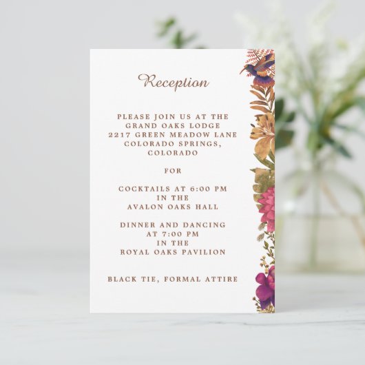 植物園エレガントフローラ結婚披露宴 エンクロージャーカード (スタンド正面)