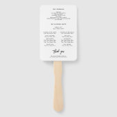 植物園エレガント春の結婚式プログラム ハンドファン (裏面)