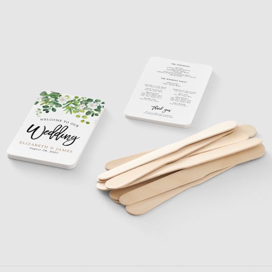 植物園エレガント春の結婚式プログラム ハンドファン (組立なし)