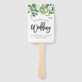 植物園エレガント春の結婚式プログラム ハンドファン (正面)