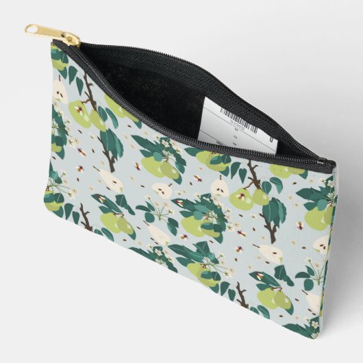 植物園キッチンの梨とハチフローラ アクセサリーポーチ (見開き)