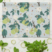 植物園キッチンの梨とハチフローラ キッチンタオル (折り畳み)