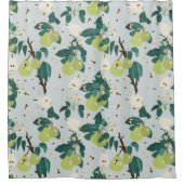 植物園キッチンの梨とハチフローラ シャワーカーテン (正面)