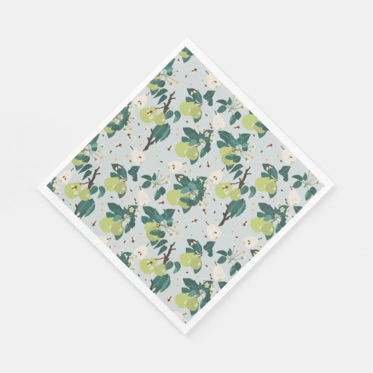 植物園キッチンの梨とハチフローラ スタンダードランチョンナプキン (角)