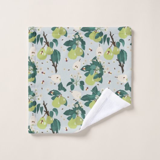 植物園キッチンの梨とハチフローラ バスタオルセット (ウォッシュタオル)
