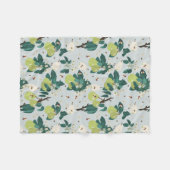 植物園キッチンの梨とハチフローラ フリースブランケット (正面(横))