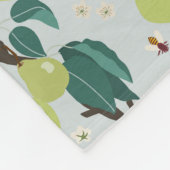 植物園キッチンの梨とハチフローラ フリースブランケット (角)