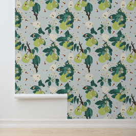 植物園キッチンの梨とハチフローラ 壁紙