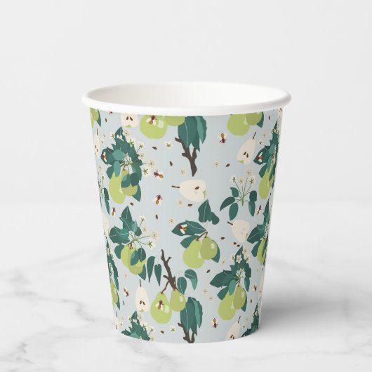 植物園キッチンの梨とハチフローラ 紙コップ (裏面)