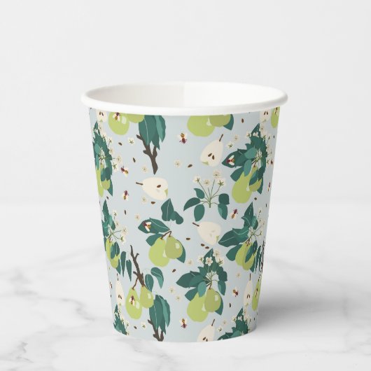 植物園キッチンの梨とハチフローラ 紙コップ (左)
