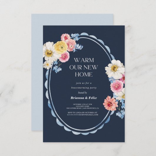 植物園トロピカルグリーン引っ越し祝いパーティーパーティー 招待状 (正面/裏面)