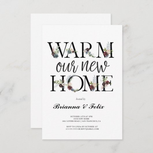 植物園トロピカルグリーン引っ越し祝いパーティーパーティー 招待状 (正面/裏面)