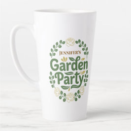 植物園パーティーのリースの名入れデザイン カフェラテマグ