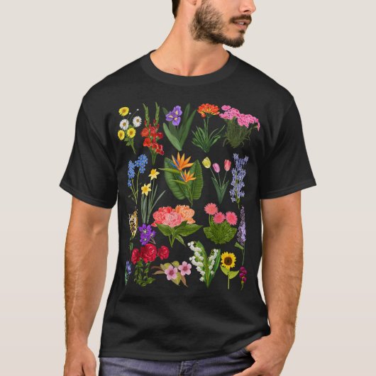 植物園ワイルドフラワー植物栽培者 Tシャツ (正面)