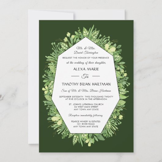 植物園伝統的結婚式招待状 招待状 (正面)