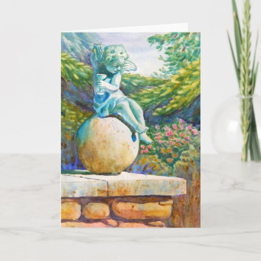 植物園天使の像サマーガーデン カード (正面)