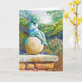 植物園天使の像サマーガーデン カード (黄色い花)