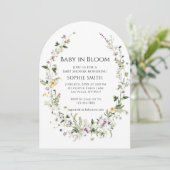 植物園小さな1つ開花赤ちゃんシャワー 招待状 (スタンド正面)
