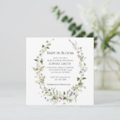 植物園小さな1つ開花赤ちゃんシャワー 招待状 (スタンド正面)