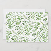 植物園水彩緑葉の緑 セーブザデート (裏面)