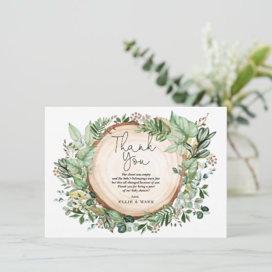 植物園素朴の森のベビーシャワー サンキューカード (スタンド正面)