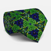 植物園花グリーンブルー ネクタイ (ロール)