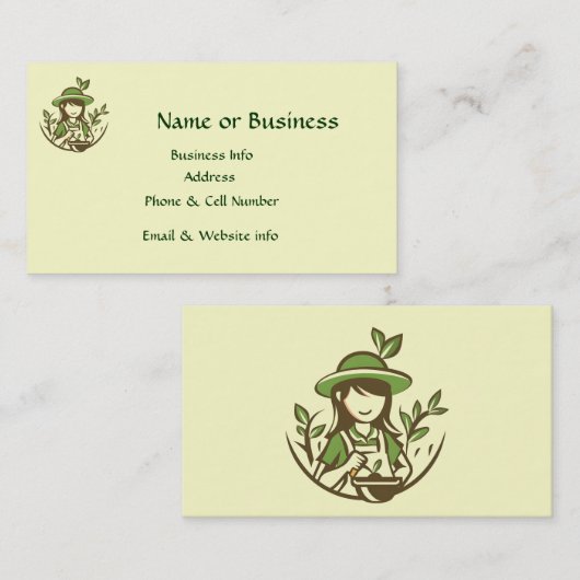 植物園芸ストアまたはサービス 名刺 (正面/裏面)