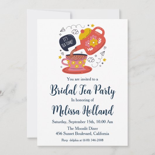 植物園茶パーティーブライダルシャワー 招待状 (正面)