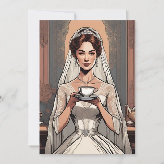 植物園茶パーティーブライダルシャワー 招待状 (正面)