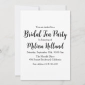 植物園茶パーティーブライダルシャワー 招待状 (裏面)