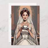 植物園茶パーティーブライダルシャワー 招待状 (正面/裏面)