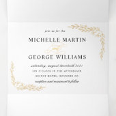 植物園金ゴールド三折結婚式招待状 三つ折り招待状 (内部中)