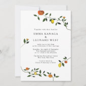 植物園、レモン、マリゴールド招待状 招待状 (正面)