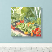 植物園 | 水の色絵を描の キャンバスプリント (インサイチュ (ウッドフロア))