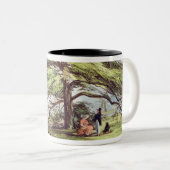 植物園、Kew Gardeのレバノンのヒマラヤスギ木 ツートーンマグカップ (正面右)