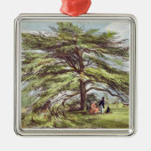 植物園、Kew Gardeのレバノンのヒマラヤスギ木 メタルオーナメント (正面)