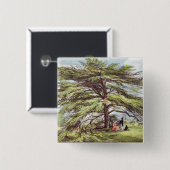 植物園、Kew Gardeのレバノンのヒマラヤスギ木 缶バッジ (正面&裏面)