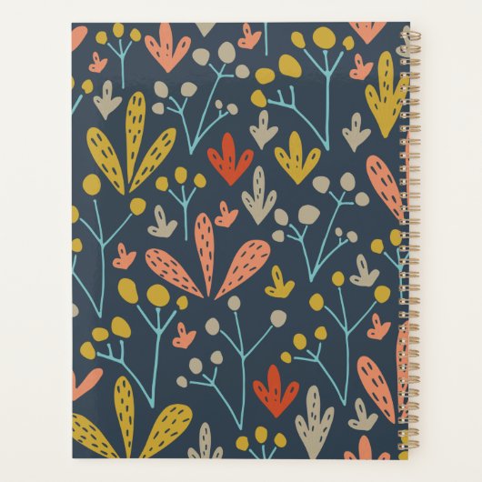 植物型モダンパーソナライズされた年 プランナー手帳 (裏面)