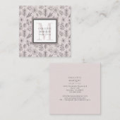 植物型モダンモノグラム名刺 スクエア名刺 (正面/裏面)