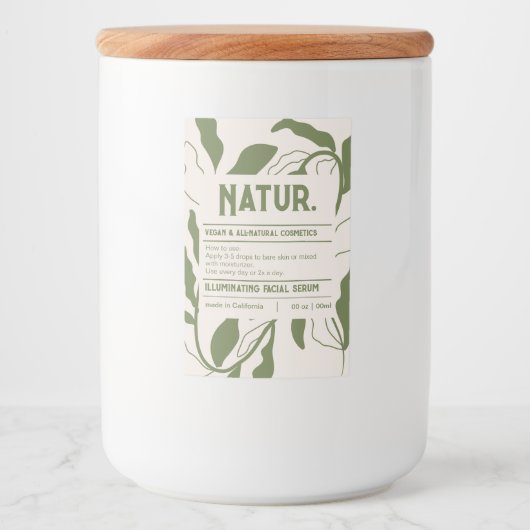 植物型モダン化粧品製品ラベル フードラベル (正面)