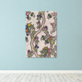 植物型枠及びサーペンチンリブの繊維デザイン キャンバスプリント (インサイチュ (ウッドフロア))