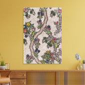 植物型枠及びサーペンチンリブの繊維デザイン キャンバスプリント (インサイチュ (リビング))