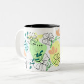 植物型鮮やかコーヒーカップ ツートーンマグカップ (正面左)