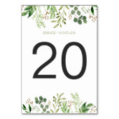 植物夢の緑素朴のテーブルカード テーブルナンバー (裏面)