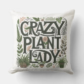 植物好きな女性  クッション (正面)