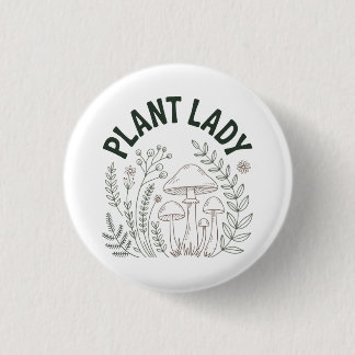 植物好きな女性 缶バッジ
