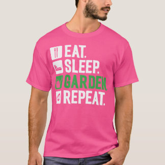 植物好き 園芸 おもしろい Eat Sleep Garden Rep Tシャツ